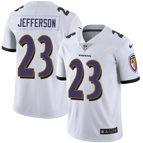 2019 Men Baltimore Ravens #23 Jefferson white Nike Vapor Untouchable Limited NFL Jersey